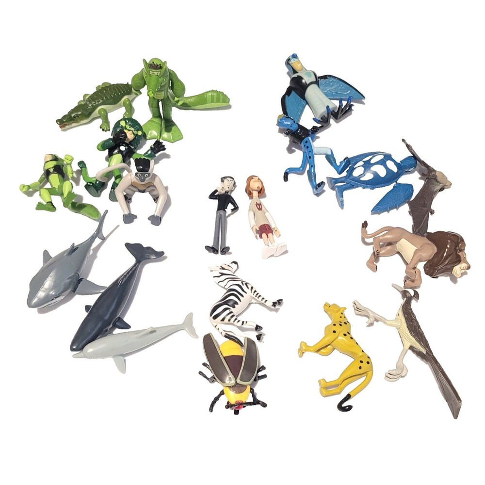 Vintage 2014 Wild Kratts 19 Figure Lot, Animals Power Suits Goliath Beetle Zebra